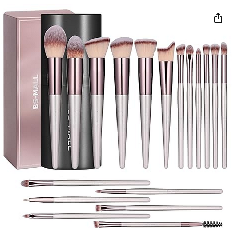 BS-MALL Makeup Brush Set 18 Pcs Premium Synthetic Foundation Powder Concealers Eye shadows Blush Makeup Brushes with black case